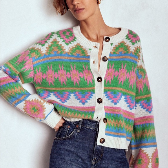 Boden Sweaters - BODEN Abi Jacquard Cardigan (Aztec multi) SOLD OUT